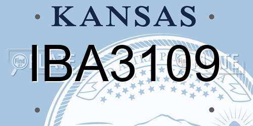 IBA3109 Kansas License Plate