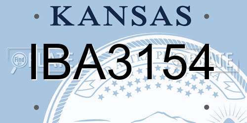 IBA3154 Kansas License Plate