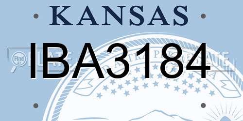 IBA3184 Kansas License Plate