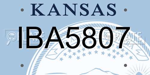 IBA5807 Kansas License Plate