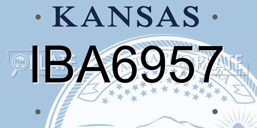 IBA6957 Kansas License Plate