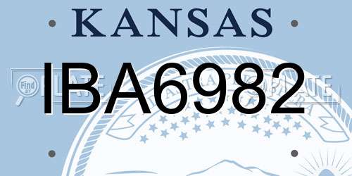 IBA6982 Kansas License Plate