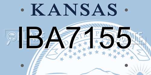 IBA7155 Kansas License Plate