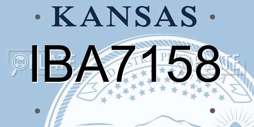 IBA7158 Kansas License Plate