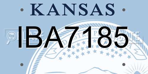 IBA7185 Kansas License Plate