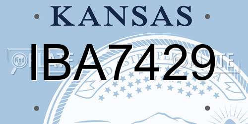 IBA7429 Kansas License Plate