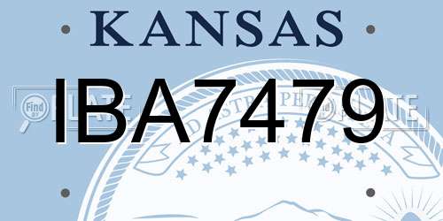 IBA7479 Kansas License Plate