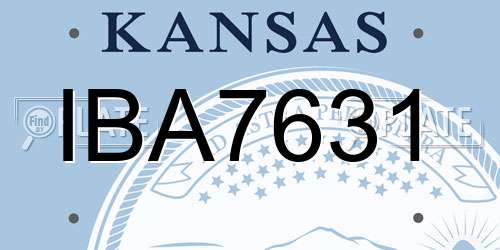 IBA7631 Kansas License Plate