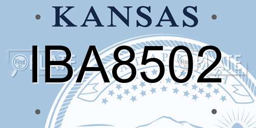 IBA8502 Kansas License Plate