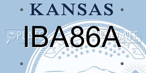 IBA86A Kansas License Plate