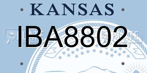 IBA8802 Kansas License Plate