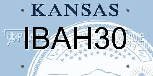 IBAH30 Kansas License Plate