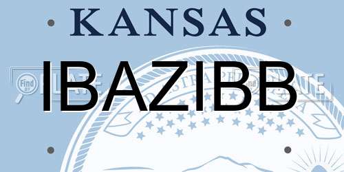 IBAZIBB Kansas License Plate