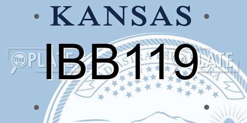 IBB119 Kansas License Plate