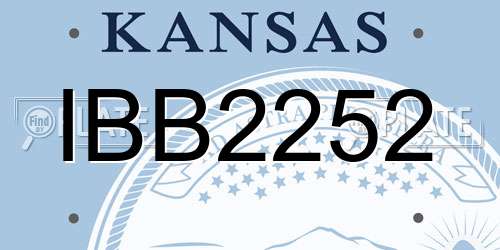 IBB2252 Kansas License Plate
