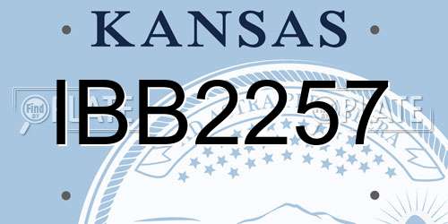 IBB2257 Kansas License Plate
