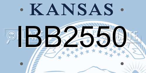 IBB2550 Kansas License Plate