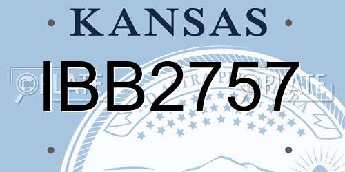 IBB2757 Kansas License Plate
