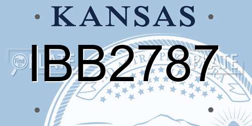 IBB2787 Kansas License Plate