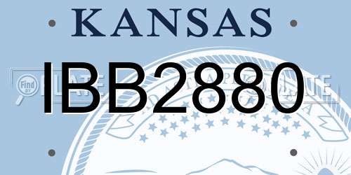 IBB2880 Kansas License Plate