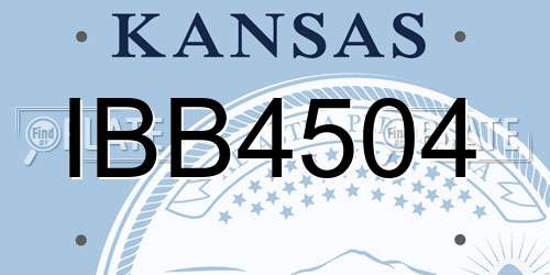 IBB4504 Kansas License Plate