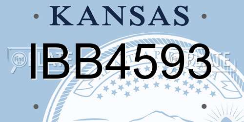 IBB4593 Kansas License Plate