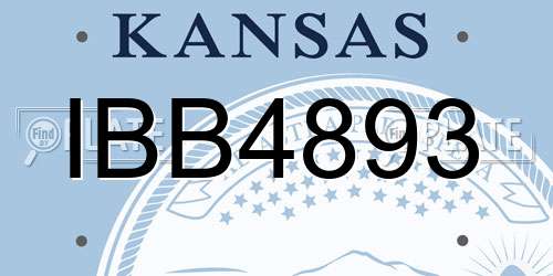 IBB4893 Kansas License Plate