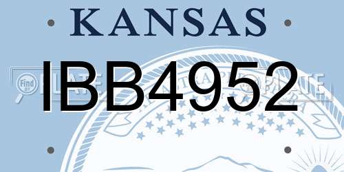 IBB4952 Kansas License Plate