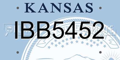 IBB5452 Kansas License Plate