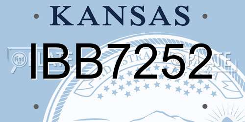 IBB7252 Kansas License Plate