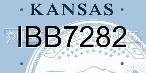 IBB7282 Kansas License Plate
