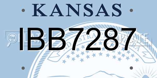 IBB7287 Kansas License Plate