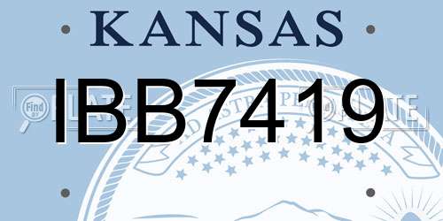 IBB7419 Kansas License Plate
