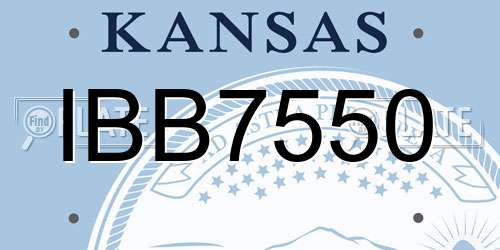IBB7550 Kansas License Plate