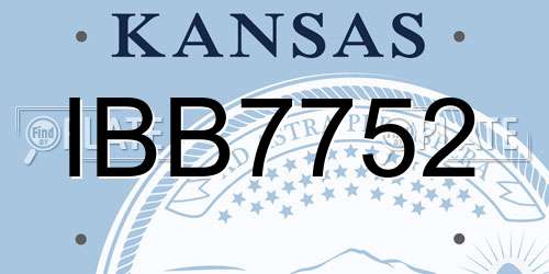 IBB7752 Kansas License Plate