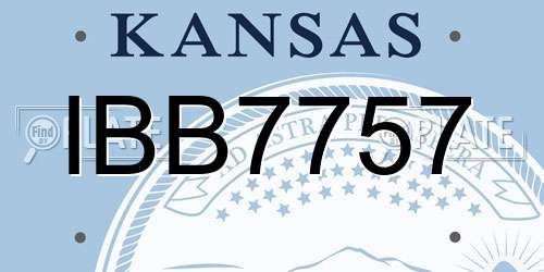 IBB7757 Kansas License Plate
