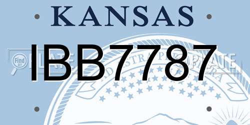 IBB7787 Kansas License Plate