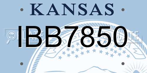 IBB7850 Kansas License Plate