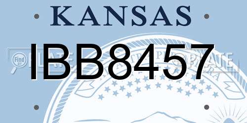 IBB8457 Kansas License Plate