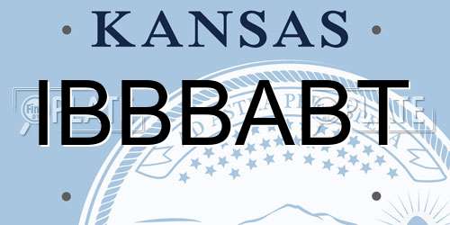 IBBBABT Kansas License Plate