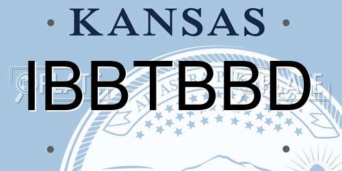 IBBTBBD Kansas License Plate