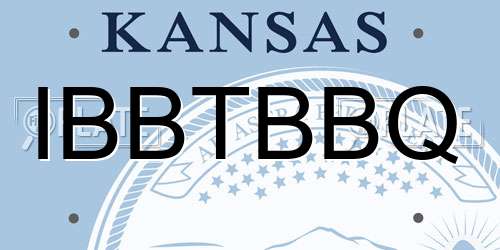 IBBTBBQ Kansas License Plate