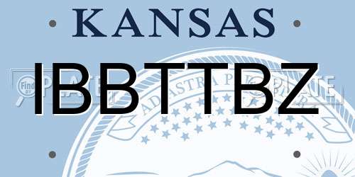 IBBTTBZ Kansas License Plate