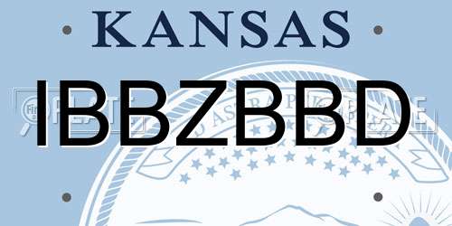 IBBZBBD Kansas License Plate