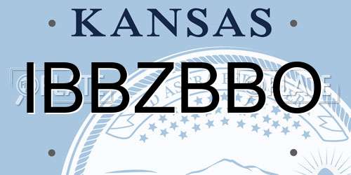 IBBZBBO Kansas License Plate