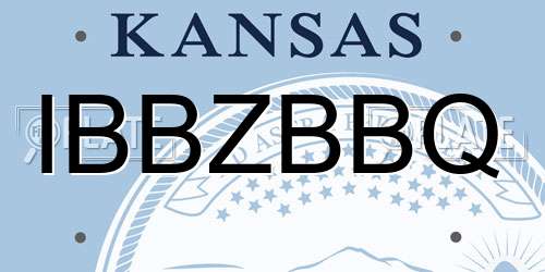 IBBZBBQ Kansas License Plate