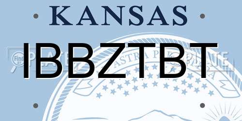 IBBZTBT Kansas License Plate