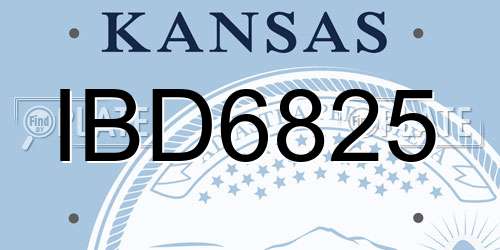 IBD6825 Kansas License Plate