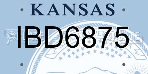 IBD6875 Kansas License Plate