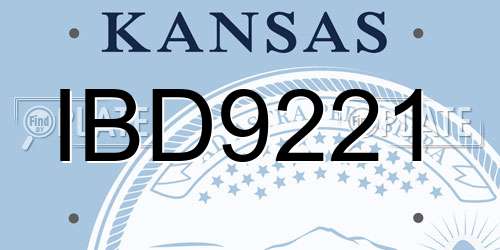 IBD9221 Kansas License Plate